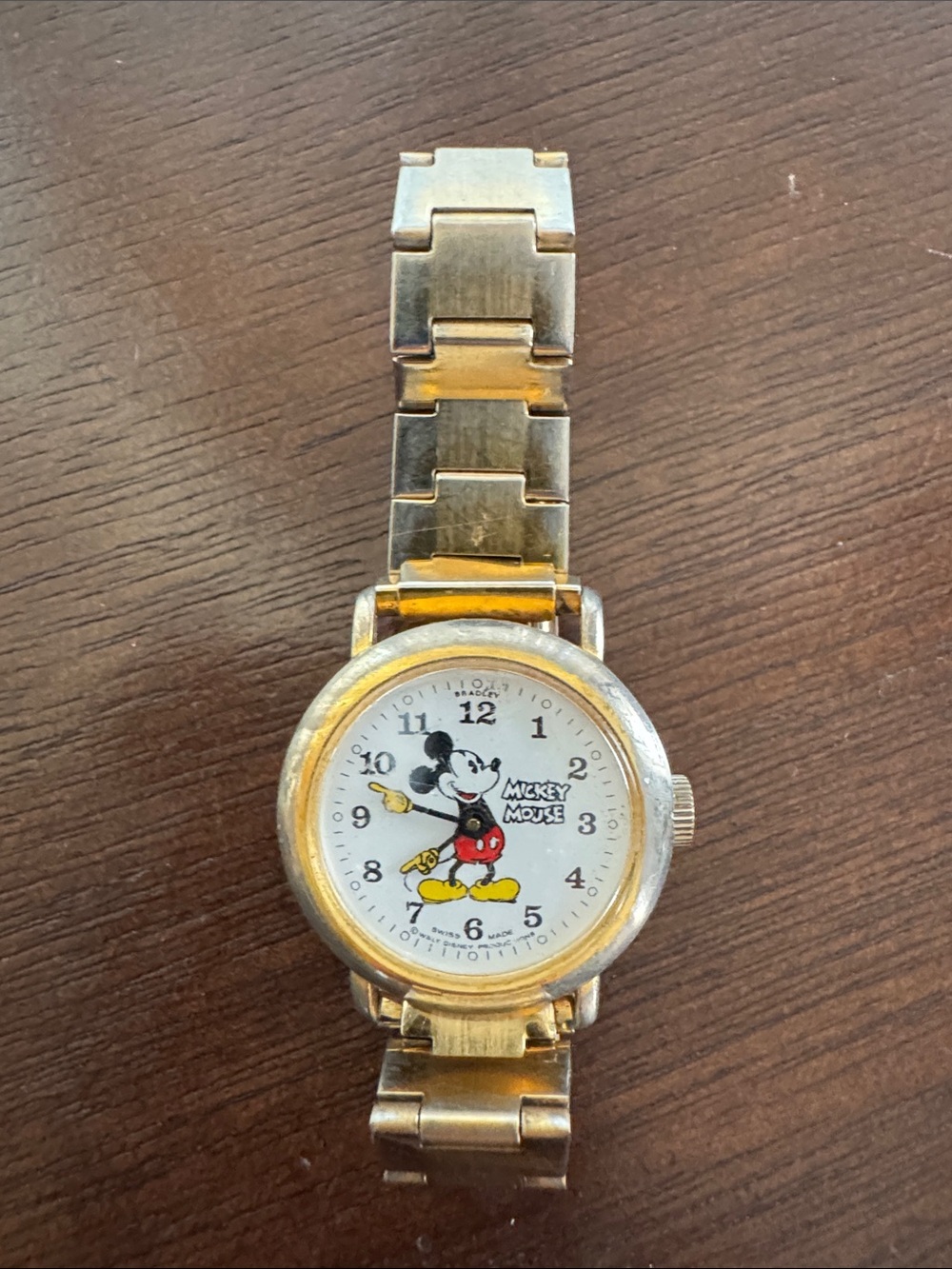 Mickey Mouse Gold Tone Bracelet Watch